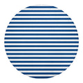 Blue And White Striped Pattern Print Round Blanket