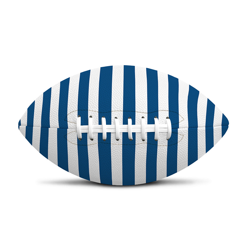 Blue And White Striped Pattern Print Rugby Ball
