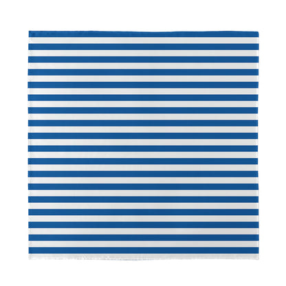 Blue And White Striped Pattern Print Silk Bandana