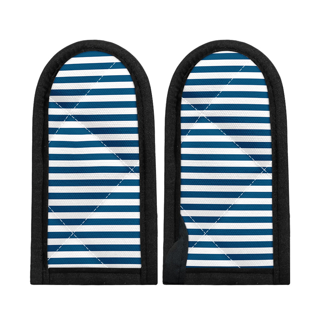 Blue And White Striped Pattern Print Skillet Handle Cover