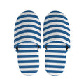 Blue And White Striped Pattern Print Slippers
