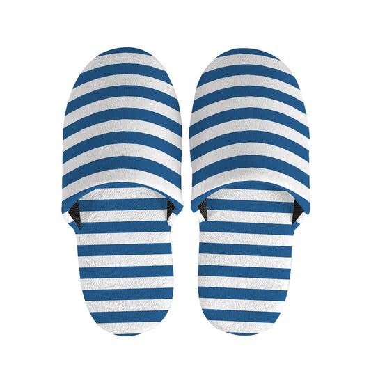 Blue And White Striped Pattern Print Slippers