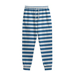 Blue And White Striped Pattern Print Sweatpants