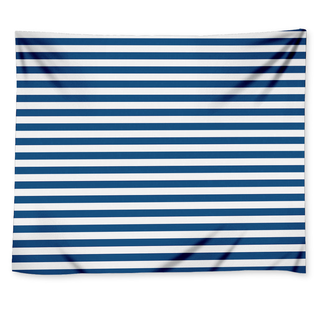 Blue And White Striped Pattern Print Tapestry