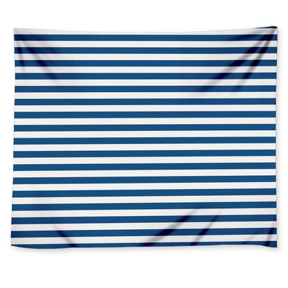 Blue And White Striped Pattern Print Tapestry