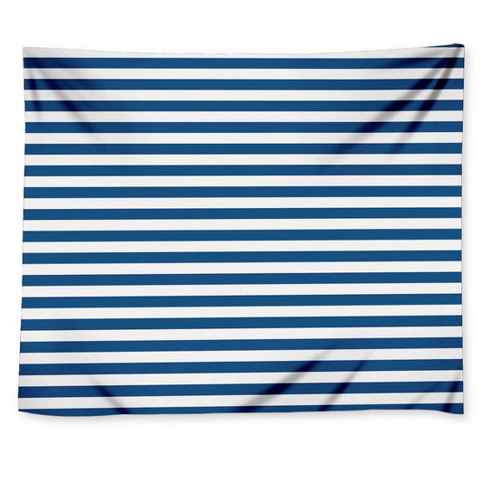 Blue And White Striped Pattern Print Tapestry