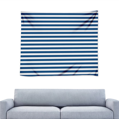 Blue And White Striped Pattern Print Tapestry