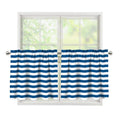 Blue And White Striped Pattern Print Tier Curtains