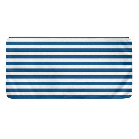 Blue And White Striped Pattern Print Towel