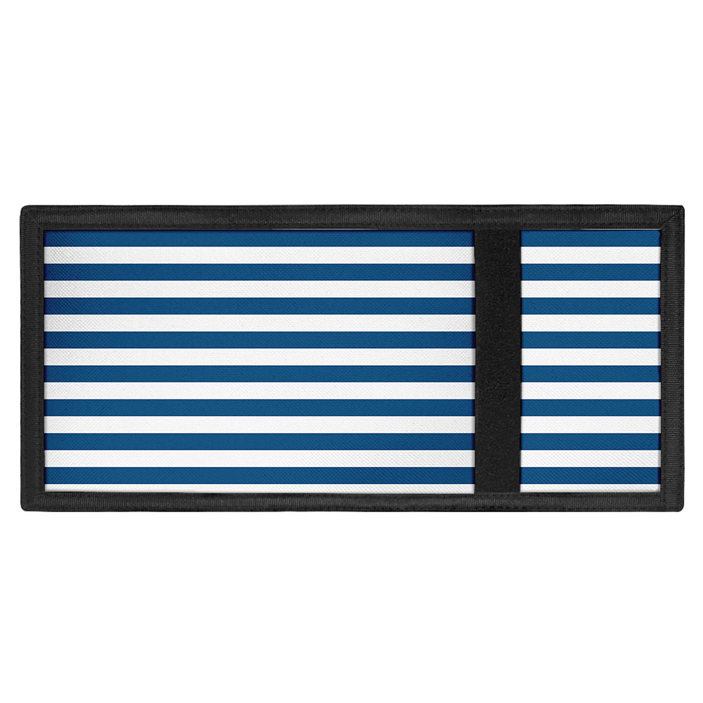 Blue And White Striped Pattern Print Trifold Wallet