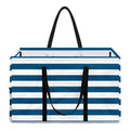 Blue And White Striped Pattern Print Utility Tote Bag