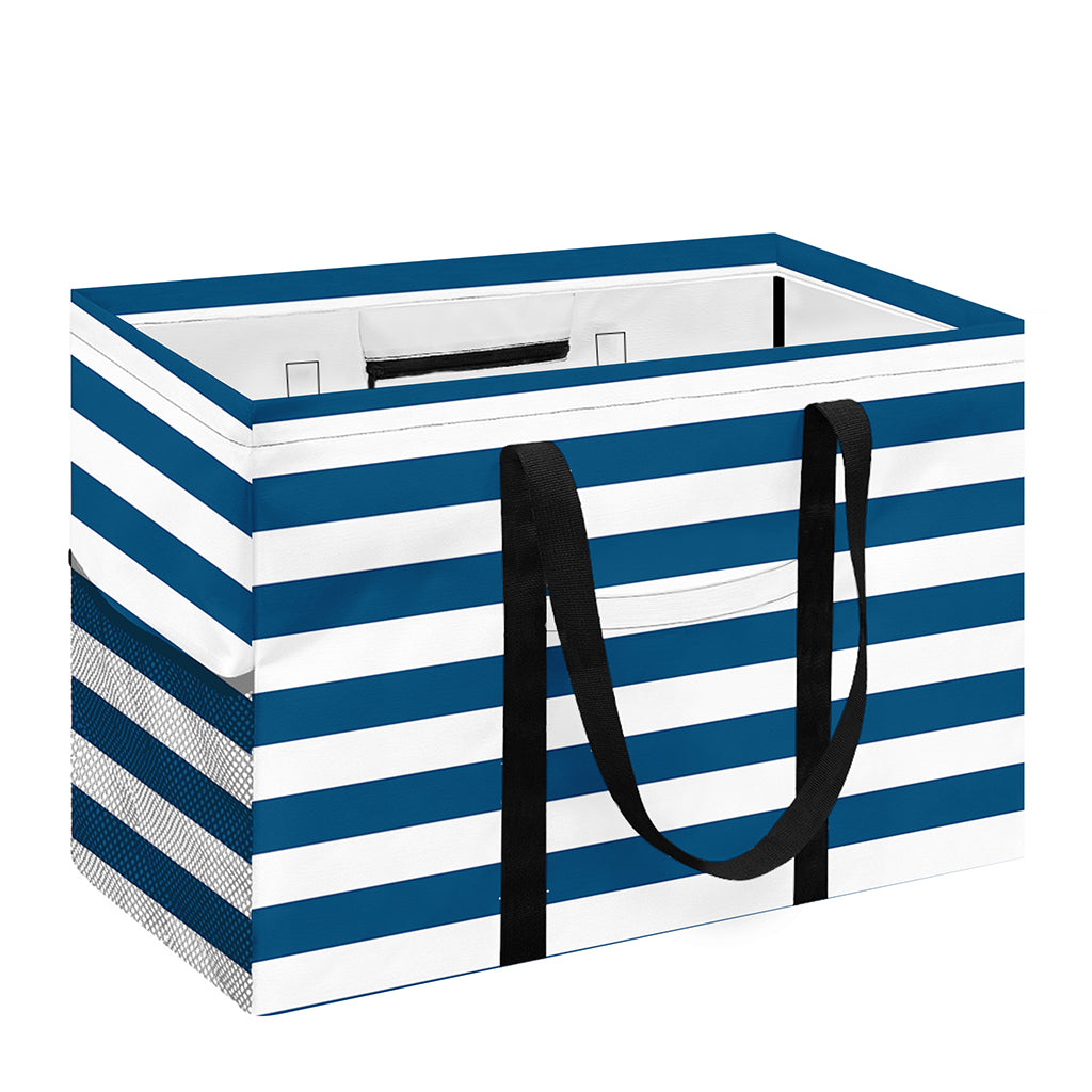 Blue And White Striped Pattern Print Utility Tote Bag