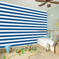 Blue And White Striped Pattern Print Wall Sticker
