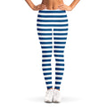 Blue And White Striped Pattern Print Women's Leggings
