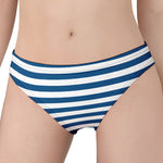 Blue And White Striped Pattern Print Women's Panties