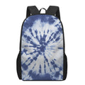 Blue And White Tie Dye Print 17 Inch Backpack