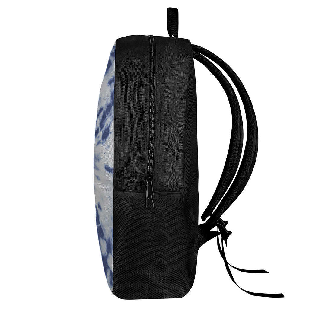 Blue And White Tie Dye Print 17 Inch Backpack