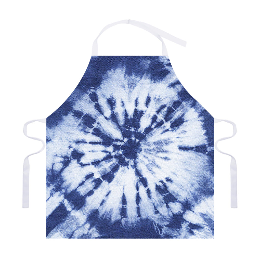 Blue And White Tie Dye Print Adjustable Apron