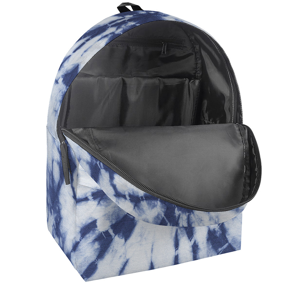 Blue And White Tie Dye Print Backpack