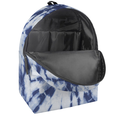 Blue And White Tie Dye Print Backpack