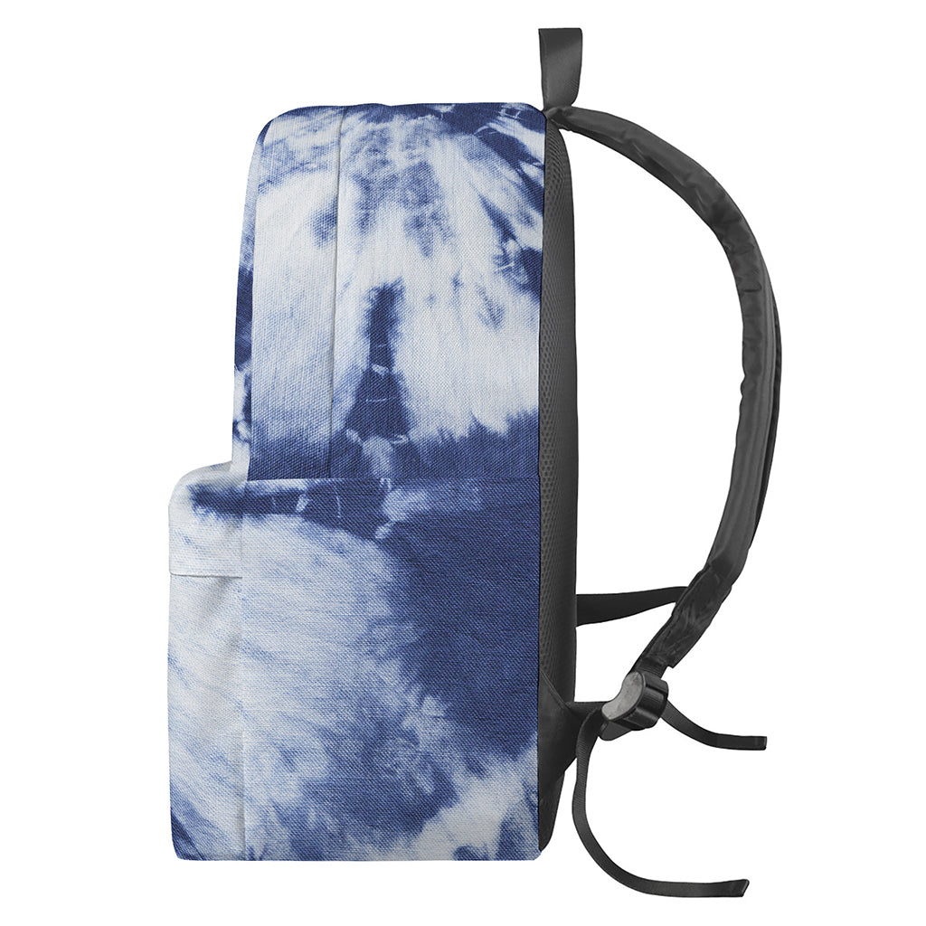 Blue And White Tie Dye Print Backpack