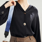 Blue And White Tie Dye Print Bag Strap