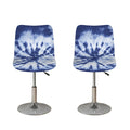 Blue And White Tie Dye Print Bar Stool Covers