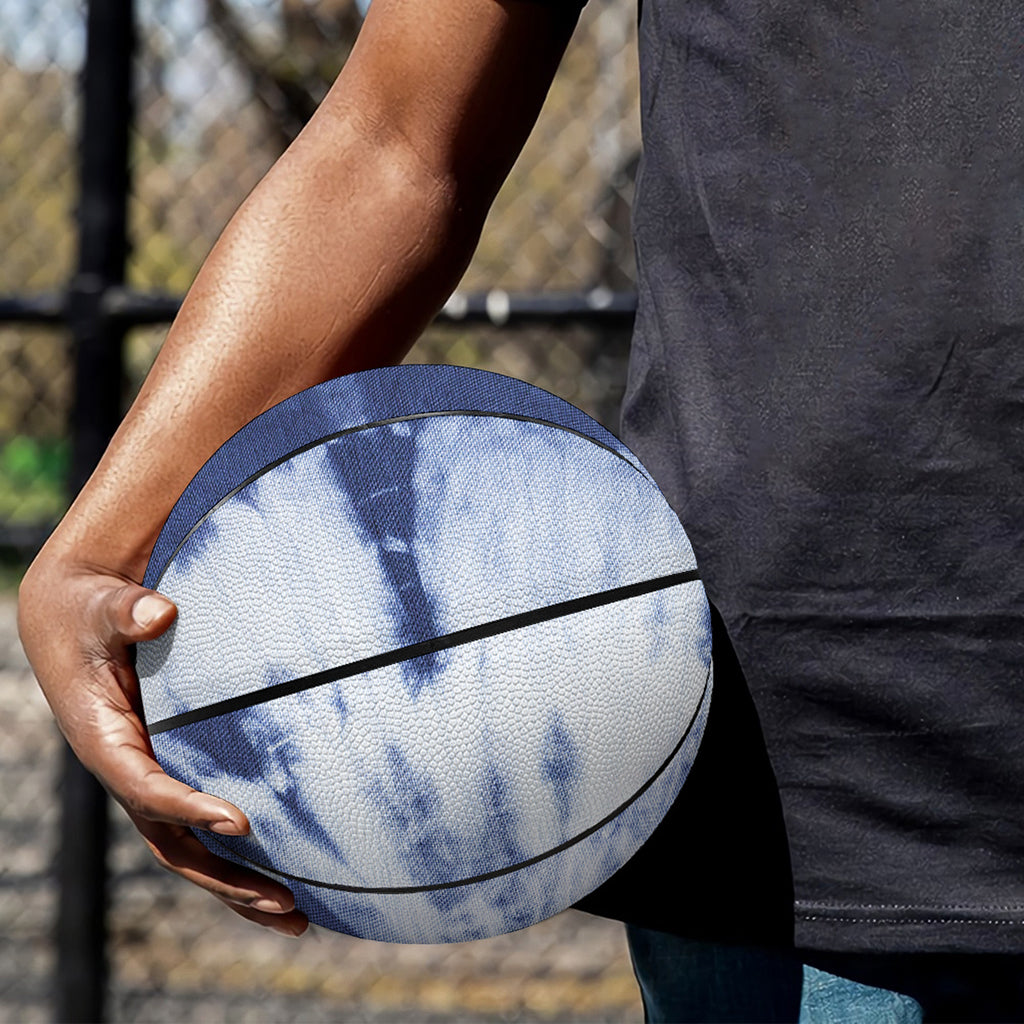 Blue And White Tie Dye Print Basketball