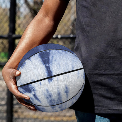 Blue And White Tie Dye Print Basketball