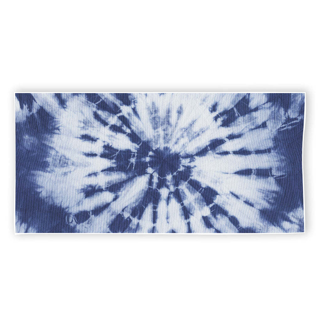 Blue And White Tie Dye Print Beach Towel