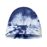 Blue And White Tie Dye Print Beanie