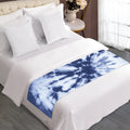 Blue And White Tie Dye Print Bed Runner