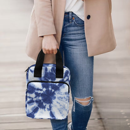 Blue And White Tie Dye Print Bible Tote Bag