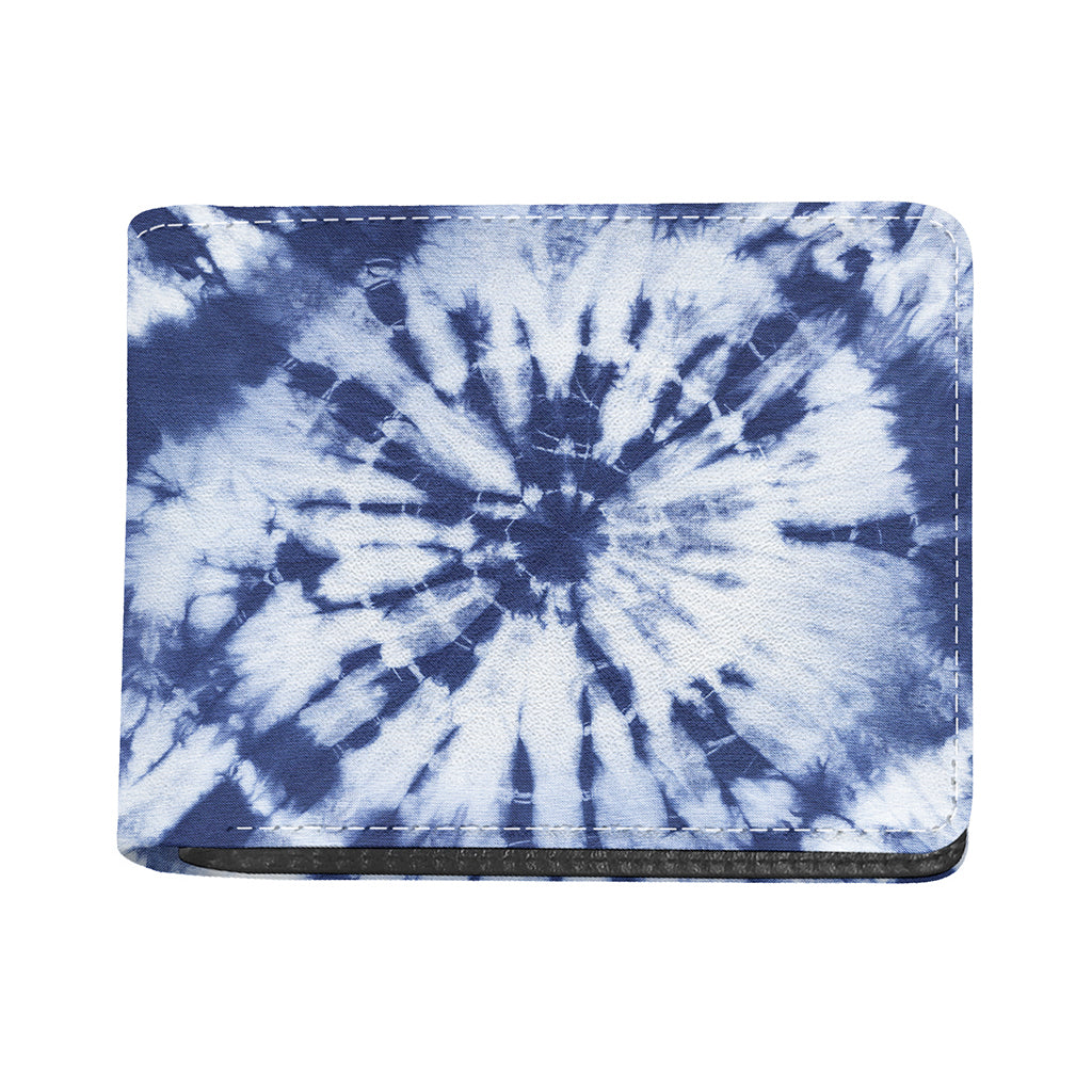 Blue And White Tie Dye Print Bifold Wallet