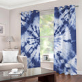 Blue And White Tie Dye Print Dimout Grommet Curtains