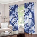 Blue And White Tie Dye Print Blackout Grommet Curtains