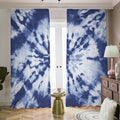 Blue And White Tie Dye Print Dimout Pencil Pleat Curtains