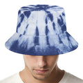 Blue And White Tie Dye Print Bucket Hat