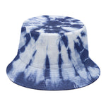 Blue And White Tie Dye Print Bucket Hat