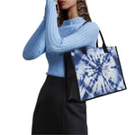 Blue And White Tie Dye Print Canvas Tote Bag