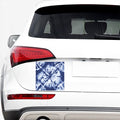 Blue And White Tie Dye Print Car Sticker