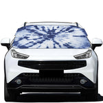 Blue And White Tie Dye Print Car Windshield Snow Cover