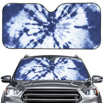 Blue And White Tie Dye Print Car Windshield Sun Shade