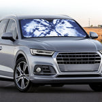 Blue And White Tie Dye Print Car Windshield Sun Shade