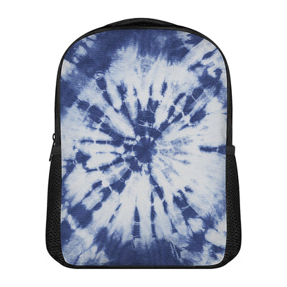 Blue And White Tie Dye Print Casual Backpack