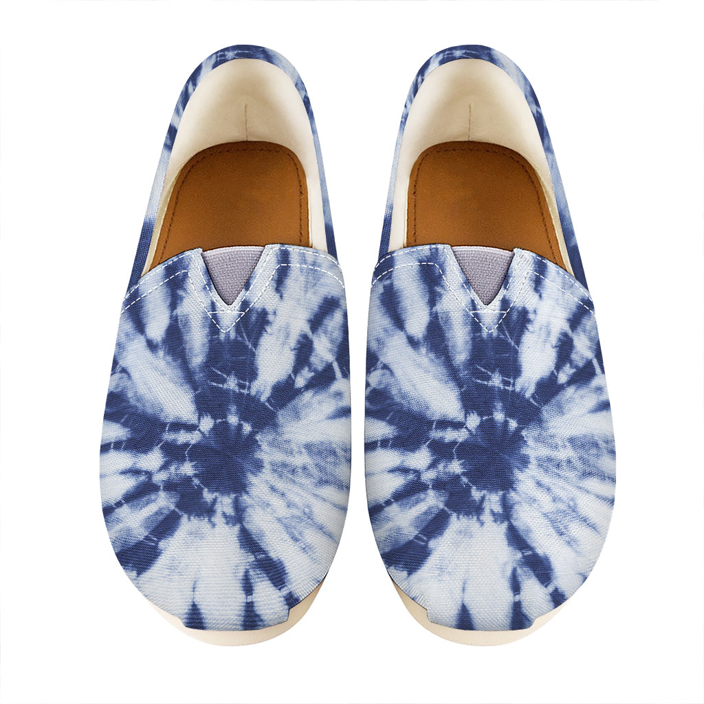 Blue And White Tie Dye Print Casual Shoes