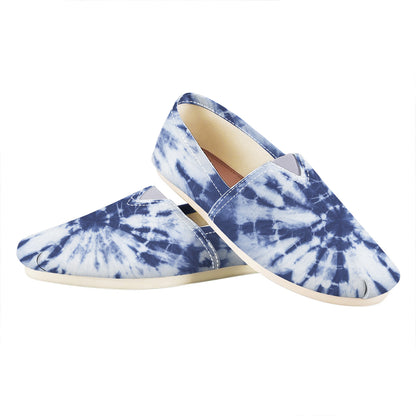 Blue And White Tie Dye Print Casual Shoes
