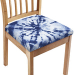 Blue And White Tie Dye Print Chair Cushion Cover