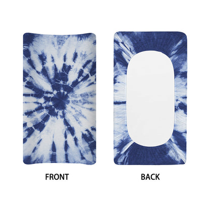 Blue And White Tie Dye Print Changing Pad Cover