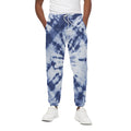 Blue And White Tie Dye Print Cotton Sweatpants
